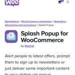 WooCommerce Splash Popup