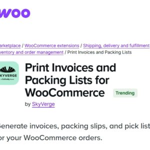 WooCommerce Print Invoices and Packing Lists