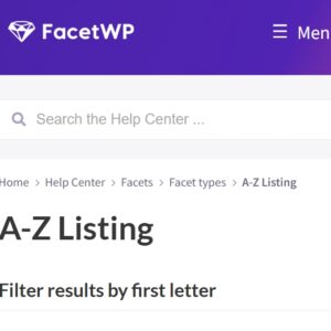 FacetWP A-Z Listing