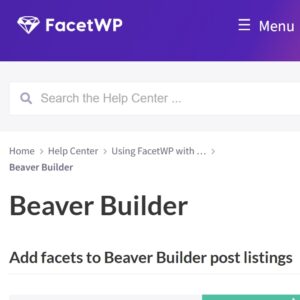 FacetWP Beaver Builder