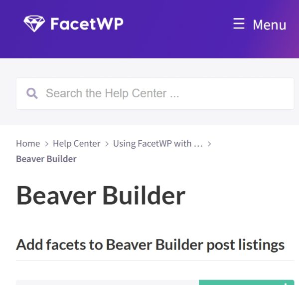 FacetWP Beaver Builder