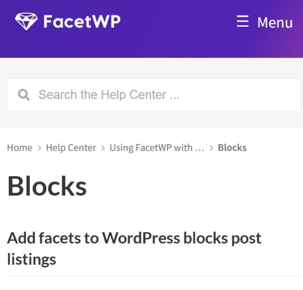 FacetWP Blocks