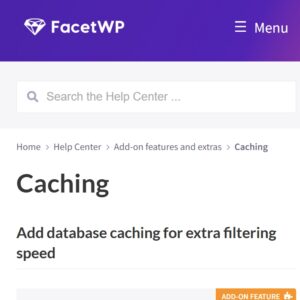 FacetWP Cache