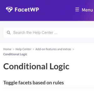 FacetWP Conditional Logic
