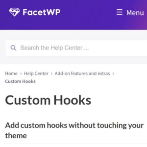 FacetWP Custom Hooks