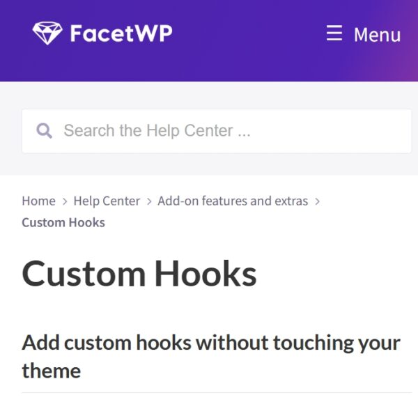 FacetWP Custom Hooks