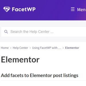 FacetWP Elementor