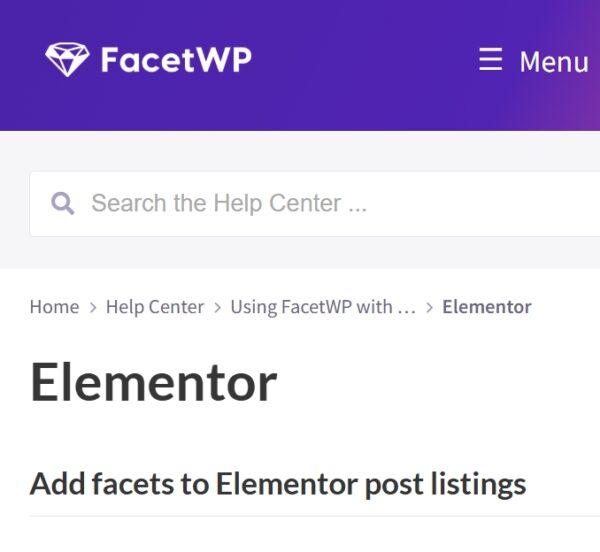FacetWP Elementor