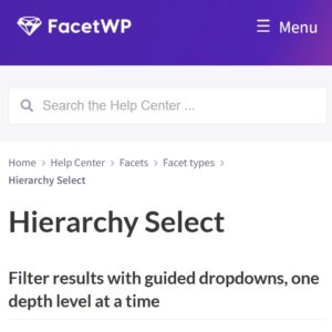 FacetWP Hierarchy Select