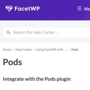 FacetWP Pods