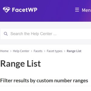 FacetWP Range List