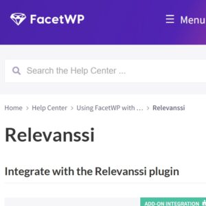 FacetWP Relevanssi integration