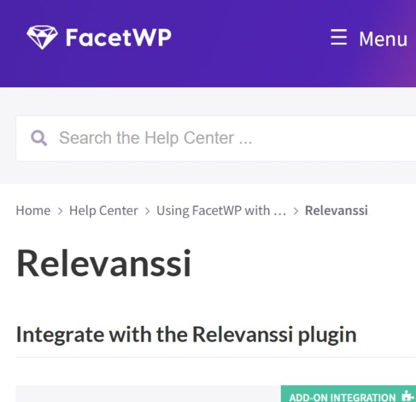 FacetWP Relevanssi integration