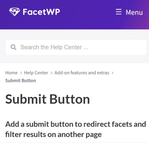 FacetWP Submit button