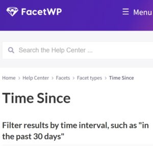 FacetWP Time Since Addon