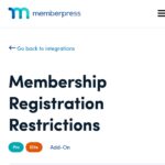 MemberPress Registration Restrictions