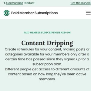 Paid Member Subscriptions Content Dripping Addon