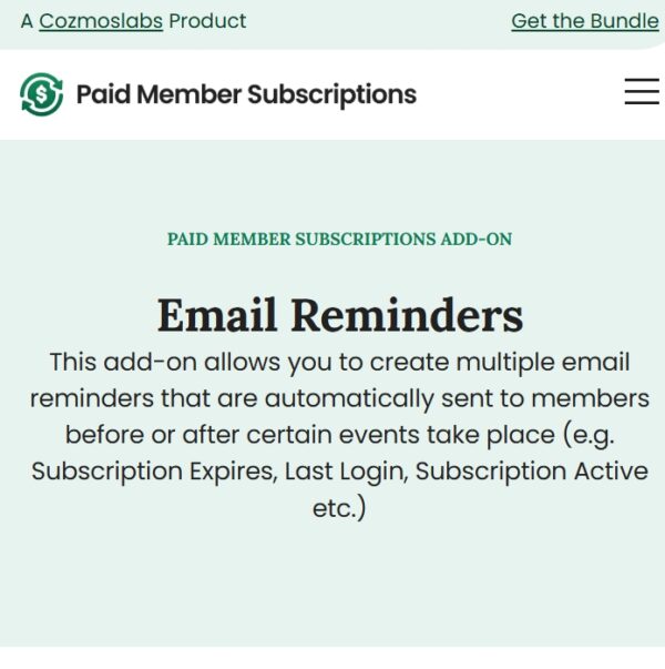 Paid Member Subscriptions Email Reminders