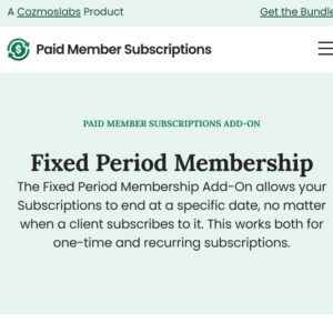 Paid Member Subscriptions Fixed Period Membership