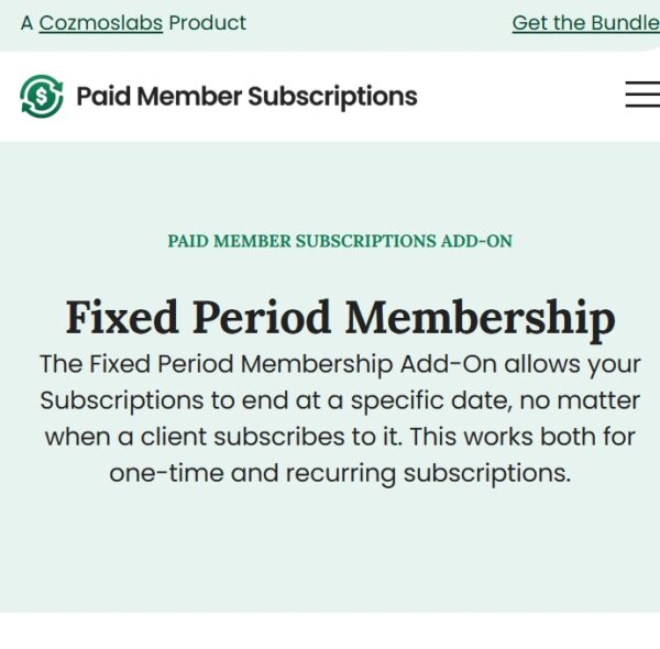 Paid Member Subscriptions Fixed Period Membership