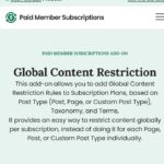 Paid Member Subscriptions Global Content Restriction