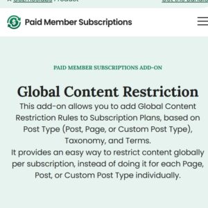 Paid Member Subscriptions Global Content Restriction