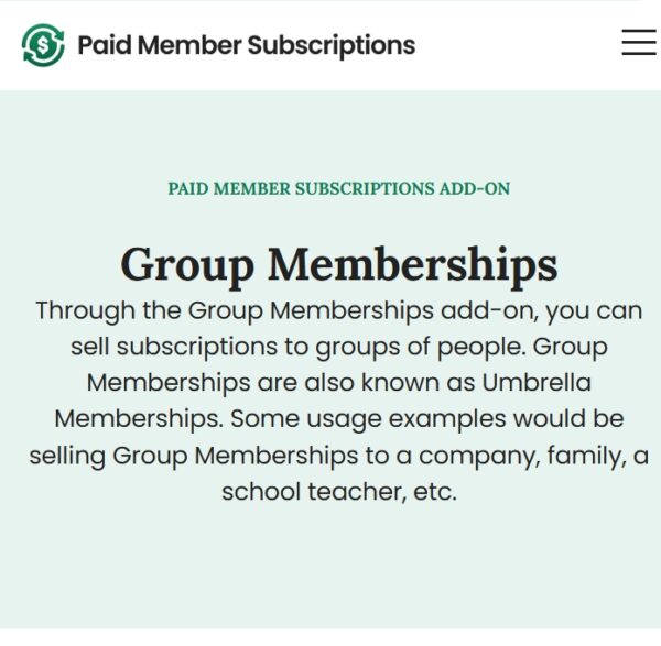 Paid Member Subscriptions Group Memberships