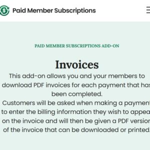 Paid Member Subscriptions Invoices Addon
