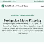 Paid Member Subscriptions Navigation Menu Filtering
