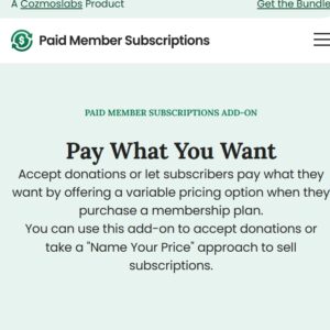 Paid Member Subscriptions Pay What You Want