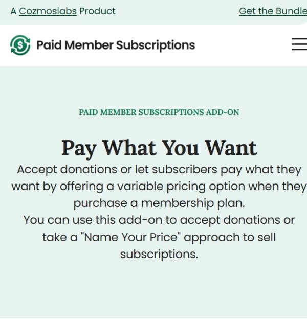 Paid Member Subscriptions Pay What You Want