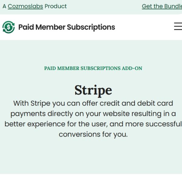 Paid Member Subscriptions Stripe Addon