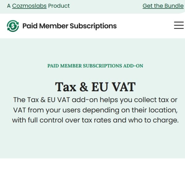 Paid Member Subscriptions Tax & EU VAT