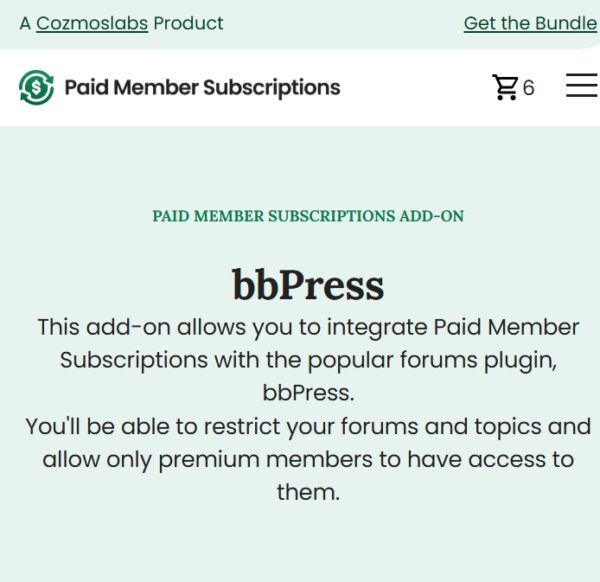 Paid Member Subscriptions bbPress Addon
