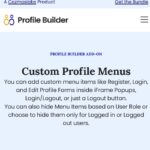 Profile Builder Custom Profile Menus