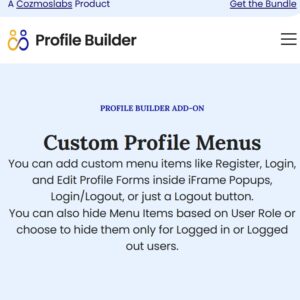 Profile Builder Custom Profile Menus