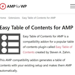Easy Table of Contents for AMP