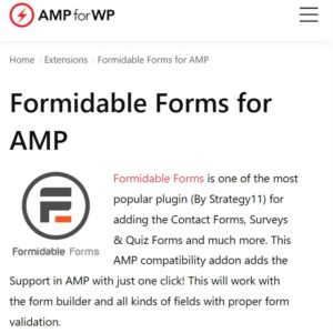 Formidable Forms for AMP