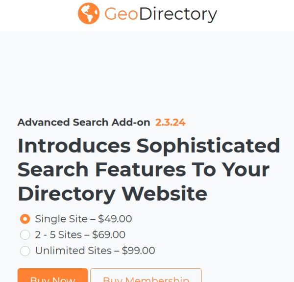 GeoDirectory Advanced Search Filters