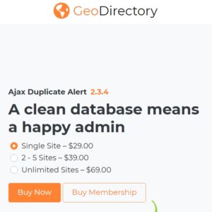 GeoDirectory Ajax Duplicate Alert