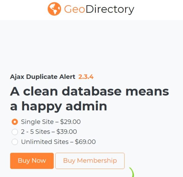 GeoDirectory Ajax Duplicate Alert