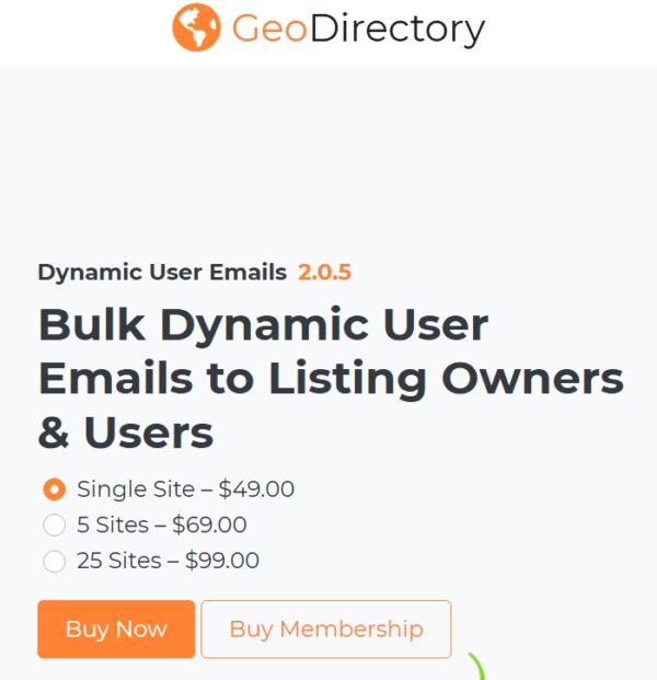 GeoDirectory Dynamic User Emails