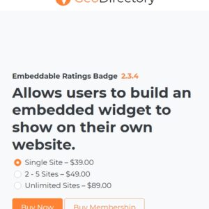 GeoDirectory Embeddable Ratings Badge