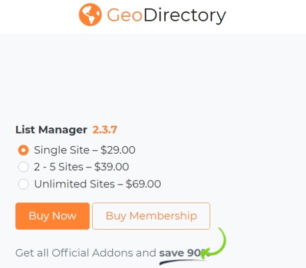 GeoDirectory List Manager