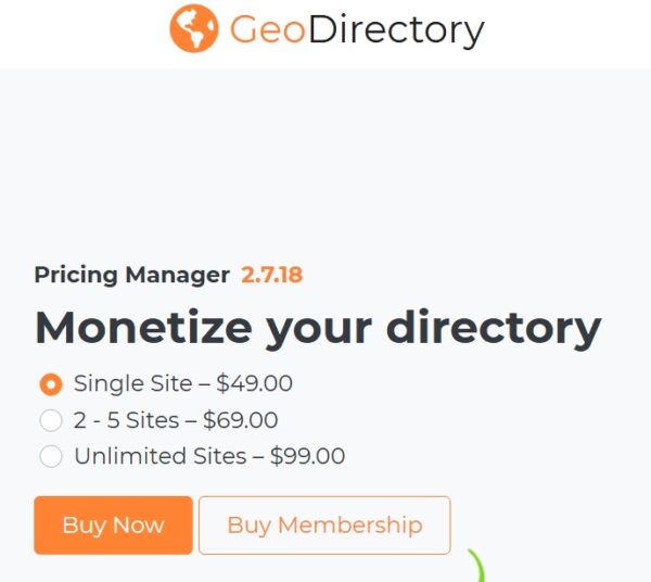 GeoDirectory Pricing Manager