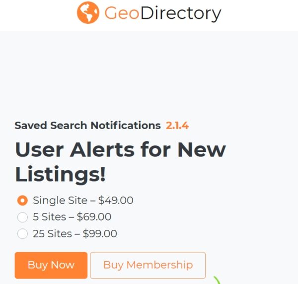 GeoDirectory Save Search Notifications