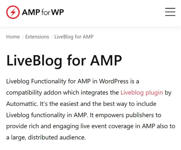 Liveblog For AMP