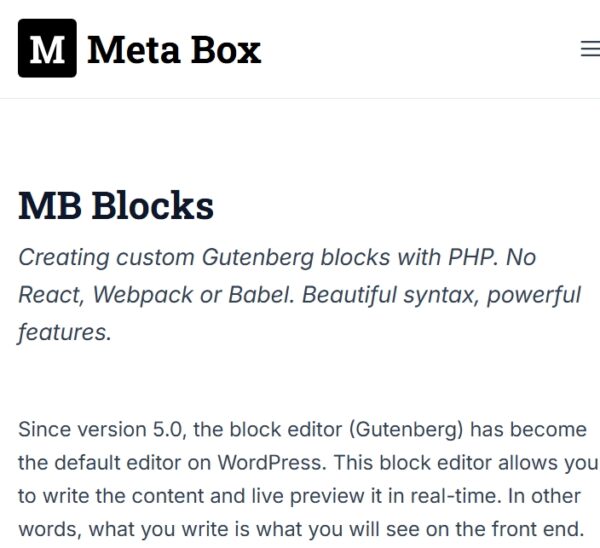 Meta Box Blocks