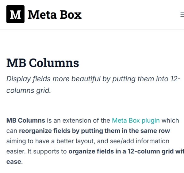 Meta Box Columns