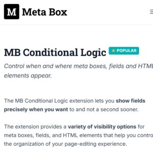 Meta Box Conditional Logic